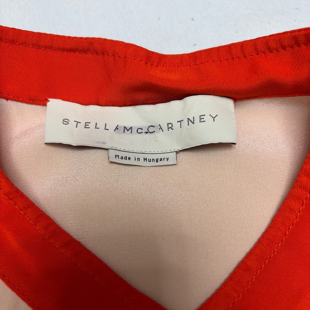 Stella Mccartney Beige Button Down Shirt With Red Collar View 5